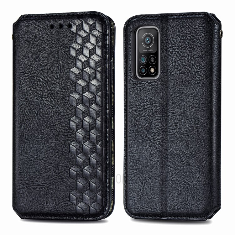Auto-Absorbed Rhombus Imprinting Decor Full Coverage Leather Phone Cover Case for Xiaomi Mi 10T 5G/Mi 10T Pro 5G/Redmi K30S - Black-3