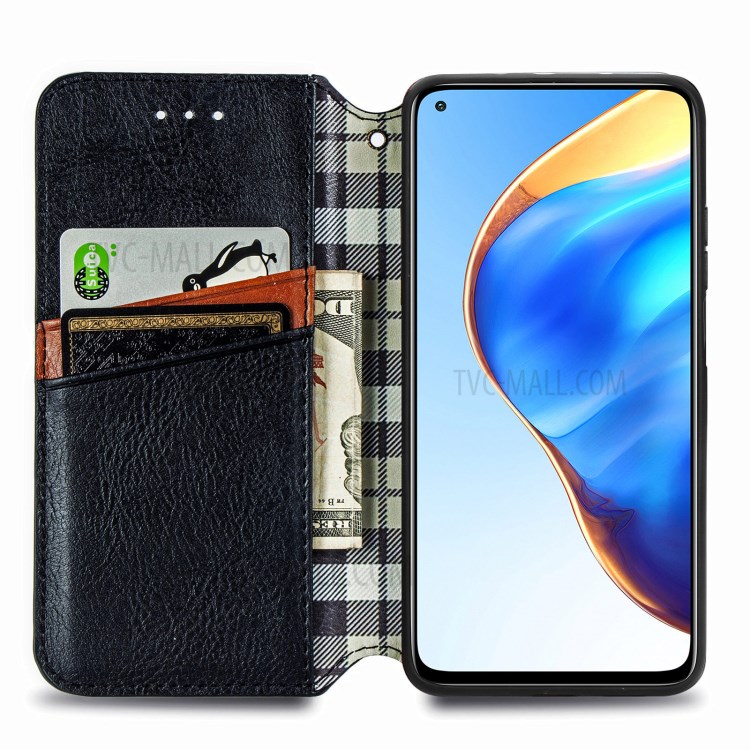 Auto-Absorbed Rhombus Imprinting Decor Full Coverage Leather Phone Cover Case for Xiaomi Mi 10T 5G/Mi 10T Pro 5G/Redmi K30S - Black-4