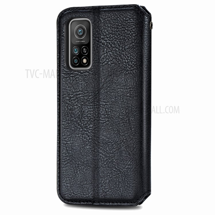 Auto-Absorbed Rhombus Imprinting Decor Full Coverage Leather Phone Cover Case for Xiaomi Mi 10T 5G/Mi 10T Pro 5G/Redmi K30S - Black-5