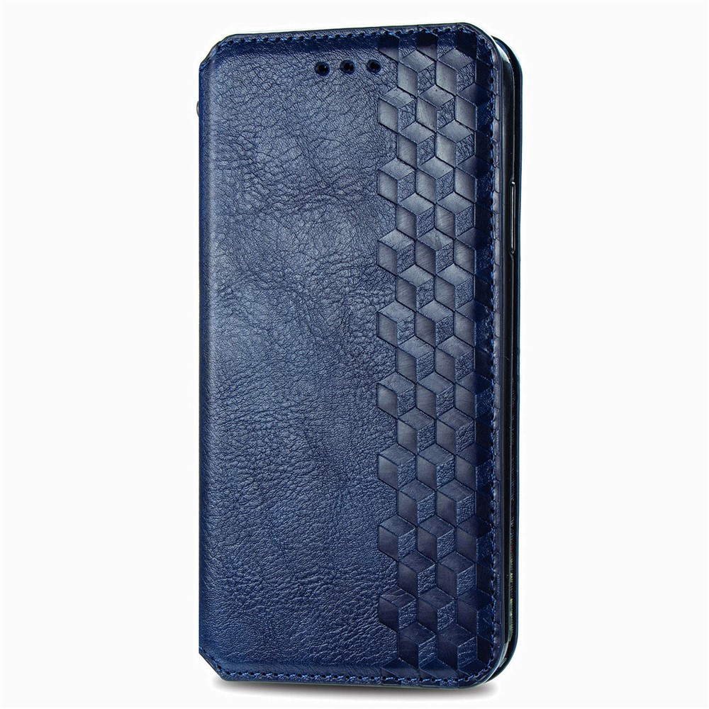 Fashionable Rhombus Imprinting Decor Leather Phone Full Protection Cover Case for Xiaomi Mi 10T Lite 5G/Redmi Note 9 Pro 5G/Mi 10i 5G - Blue-3
