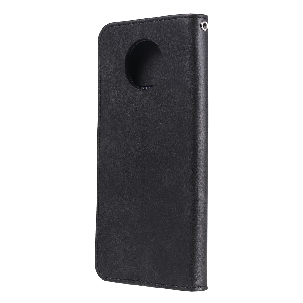 Zipper Pocket Leather Wallet Stand Case for Xiaomi Redmi Note 9 5G / Redmi Note 9T 5G - Black-4