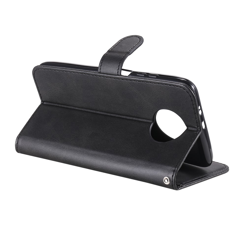Zipper Pocket Leather Wallet Stand Case for Xiaomi Redmi Note 9 5G / Redmi Note 9T 5G - Black-6