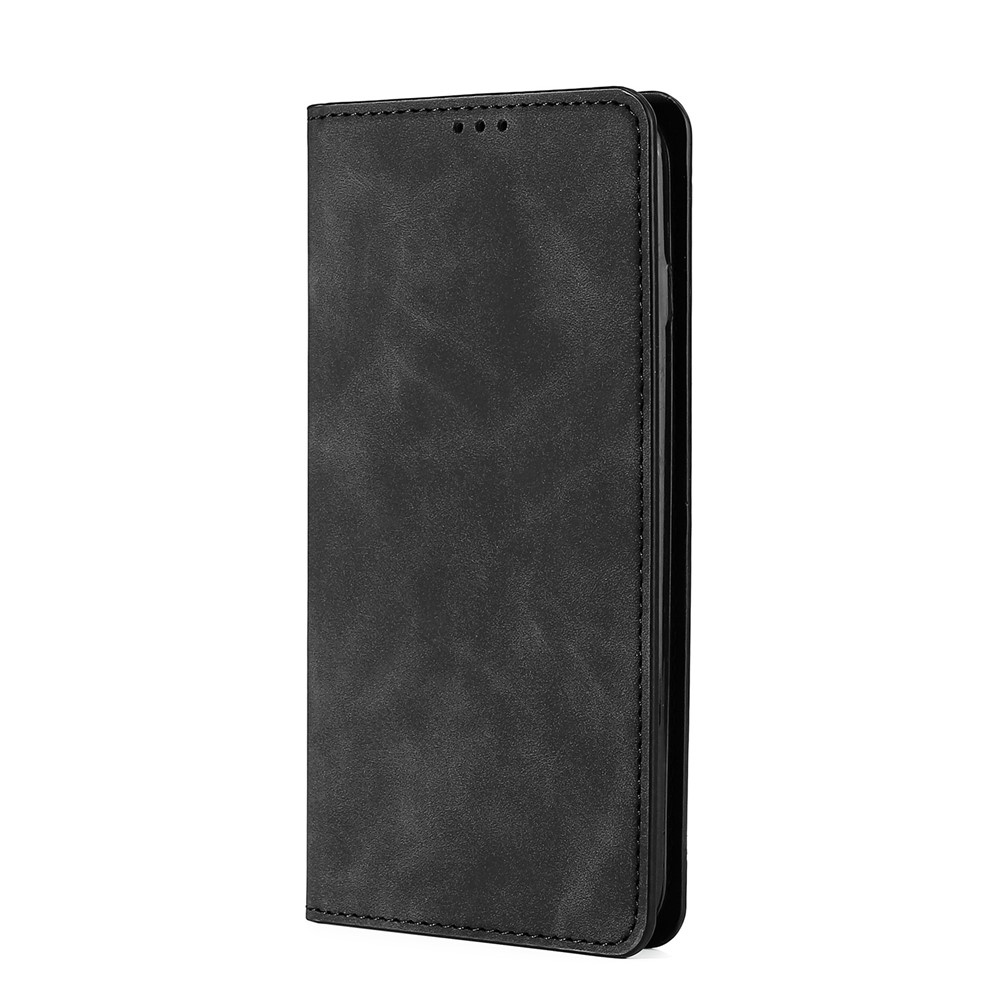Skin-Touch Feeling Card Holder Auto-absorbed Leather Protective Shell for Xiaomi Mi 11 - Black-2