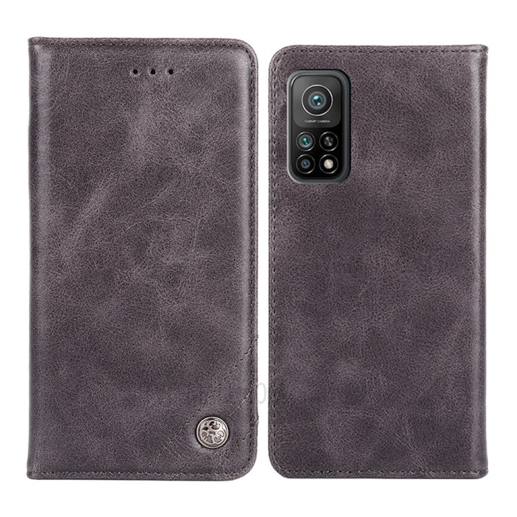 Retro Style Stand Wallet Leather Phone Protective Case for Xiaomi Mi 10T 5G/10T Pro 5G/Redmi K30S - Grey-1
