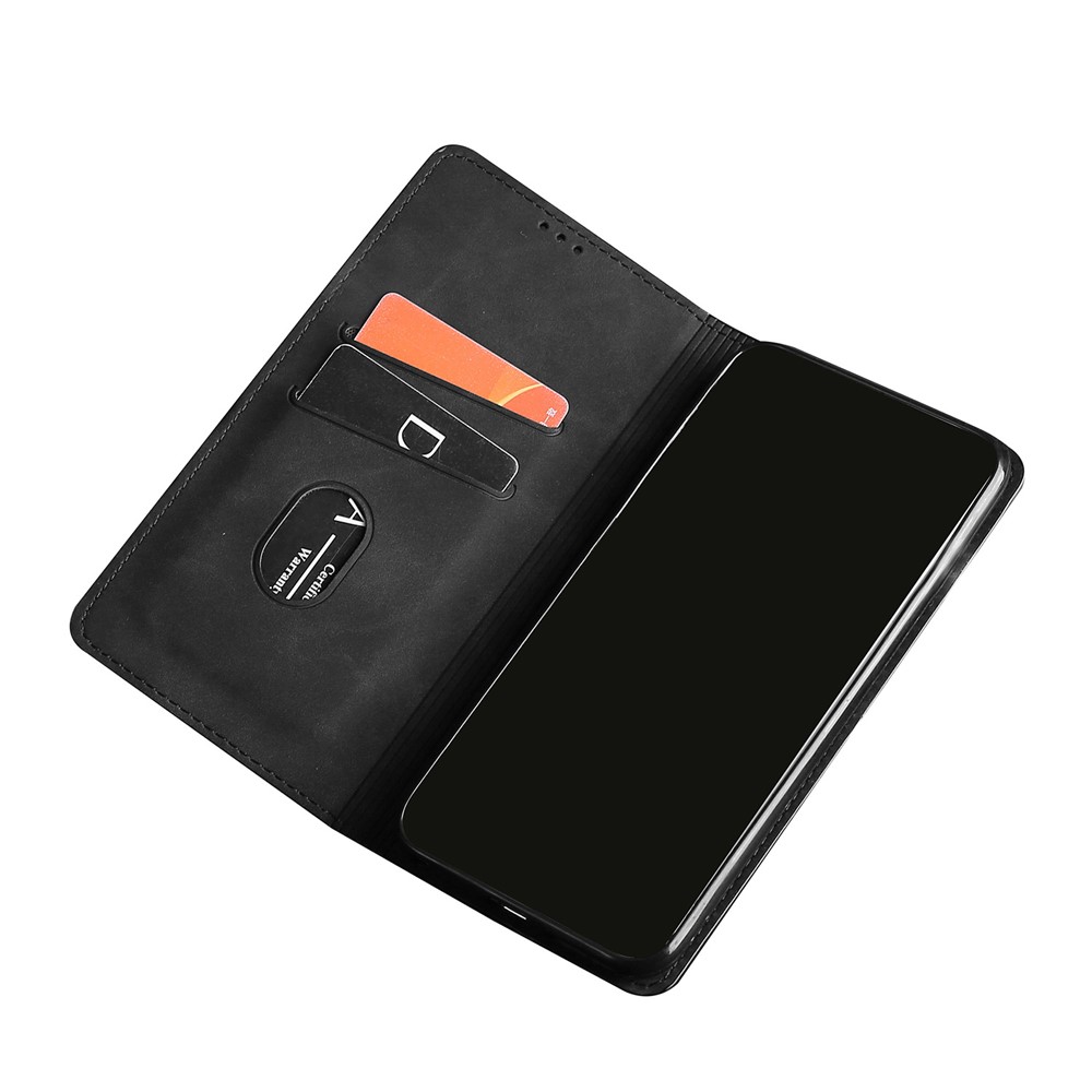 Skin-Touch Feeling Card Holder Auto-absorbed Leather Protective Phone Shell for Xiaomi Mi 10T 5G/10T Pro 5G/Redmi K30S - Black-5