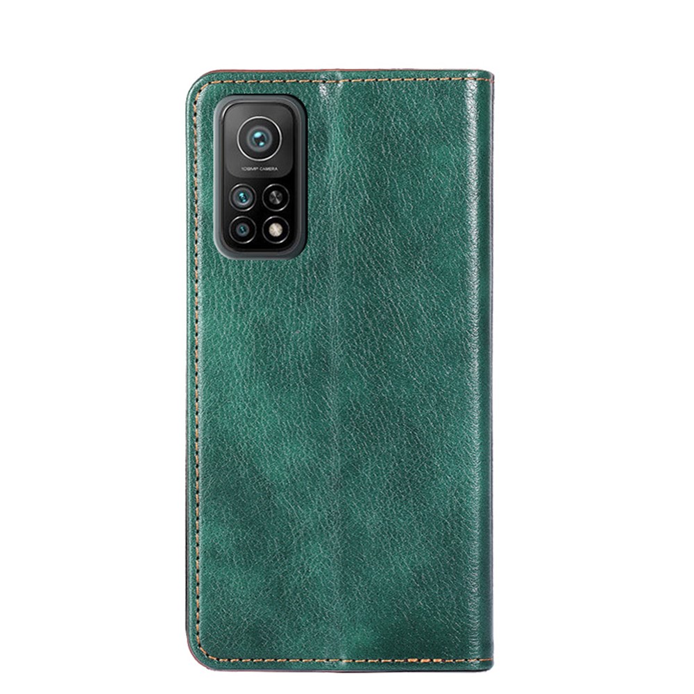 Pure Color PU Leather Stand Wallet Auto-absorbed Shell for Xiaomi Mi 10T 5G/10T Pro 5G/Redmi K30S - Green-2