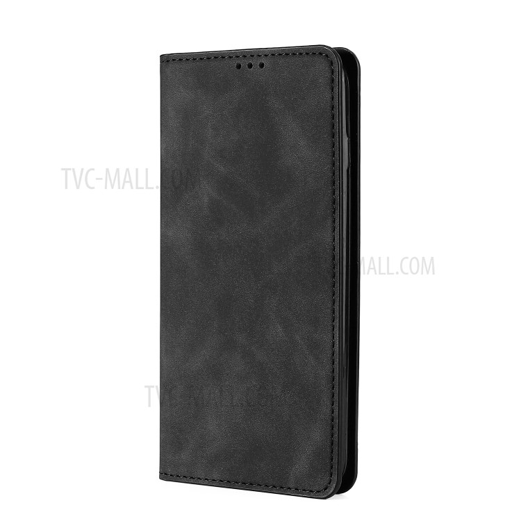 Auto-absorbed Card Holder Smooth Feeling Leather Protective Phone Shell for Xiaomi Poco X3/Poco X3 NFC - Black-2