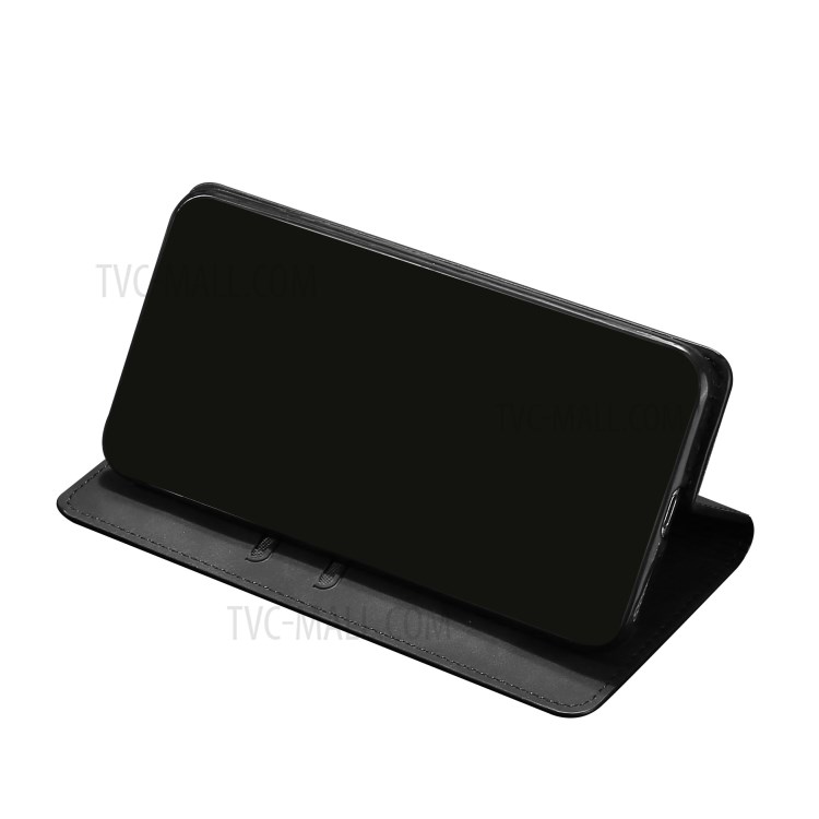 Auto-absorbed Card Holder Smooth Feeling Leather Protective Phone Shell for Xiaomi Poco X3/Poco X3 NFC - Black-4