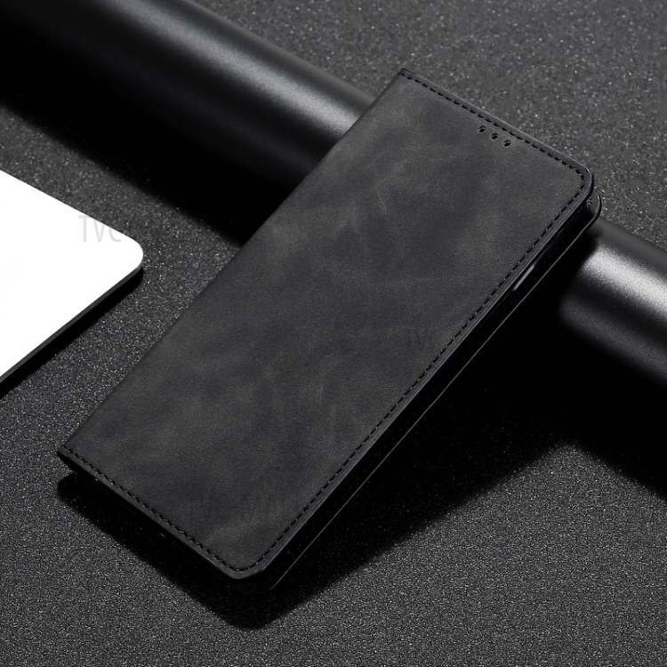 Auto-absorbed Card Holder Smooth Feeling Leather Protective Phone Shell for Xiaomi Poco X3/Poco X3 NFC - Black-6
