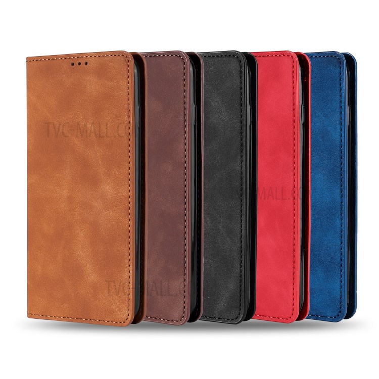 Auto-absorbed Card Holder Smooth Feeling Leather Protective Phone Shell for Xiaomi Poco X3/Poco X3 NFC - Black-8