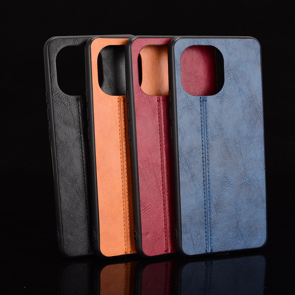 PU Leather Coated PC + TPU Mobile Phone Case for Xiaomi Mi 11 Protective Shell - Black-10