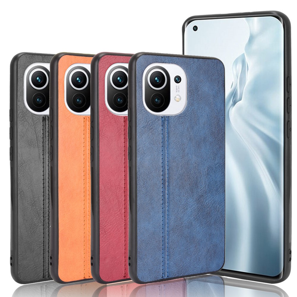 PU Leather Coated PC + TPU Mobile Phone Case for Xiaomi Mi 11 Protective Shell - Black-11