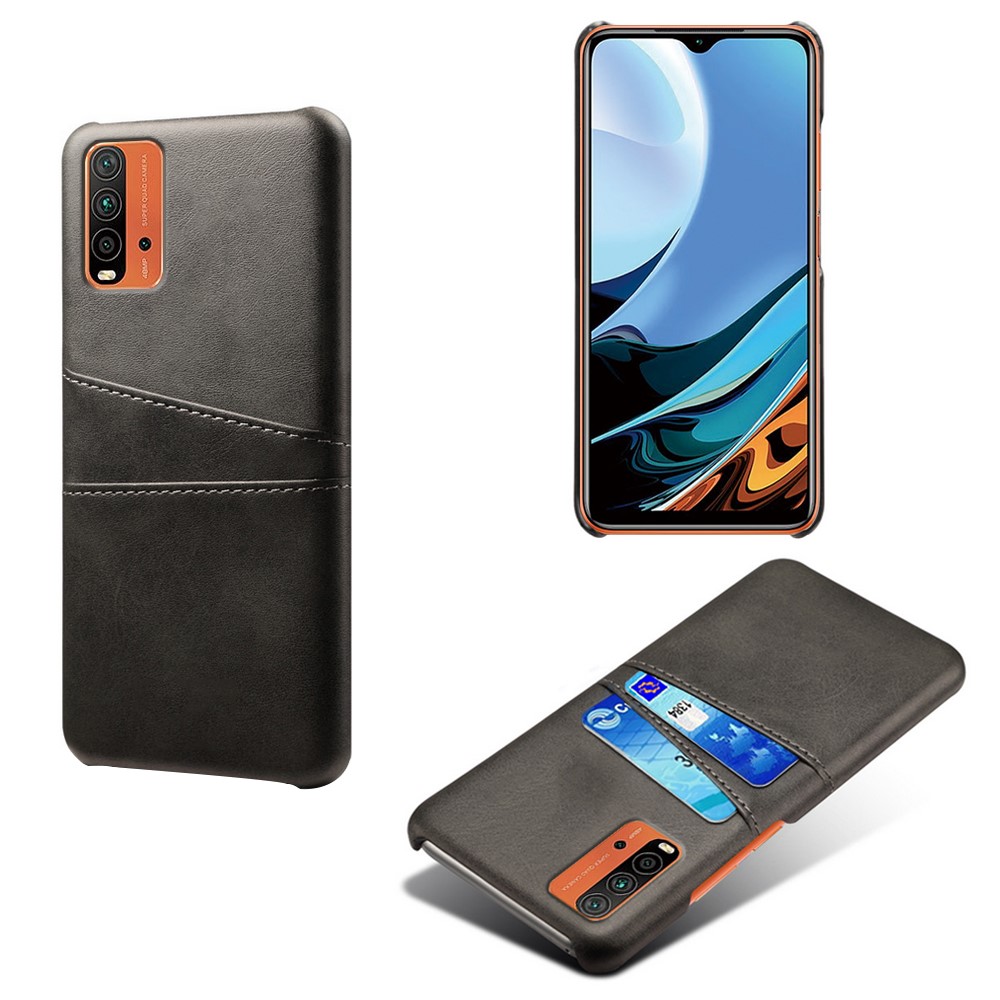 KSQ PU Leather Coated PC Case Design with Dual-Card Slots for Xiaomi Poco M3/Redmi 9T 4G (International Version)/Redmi Note 9 Power - Black-1