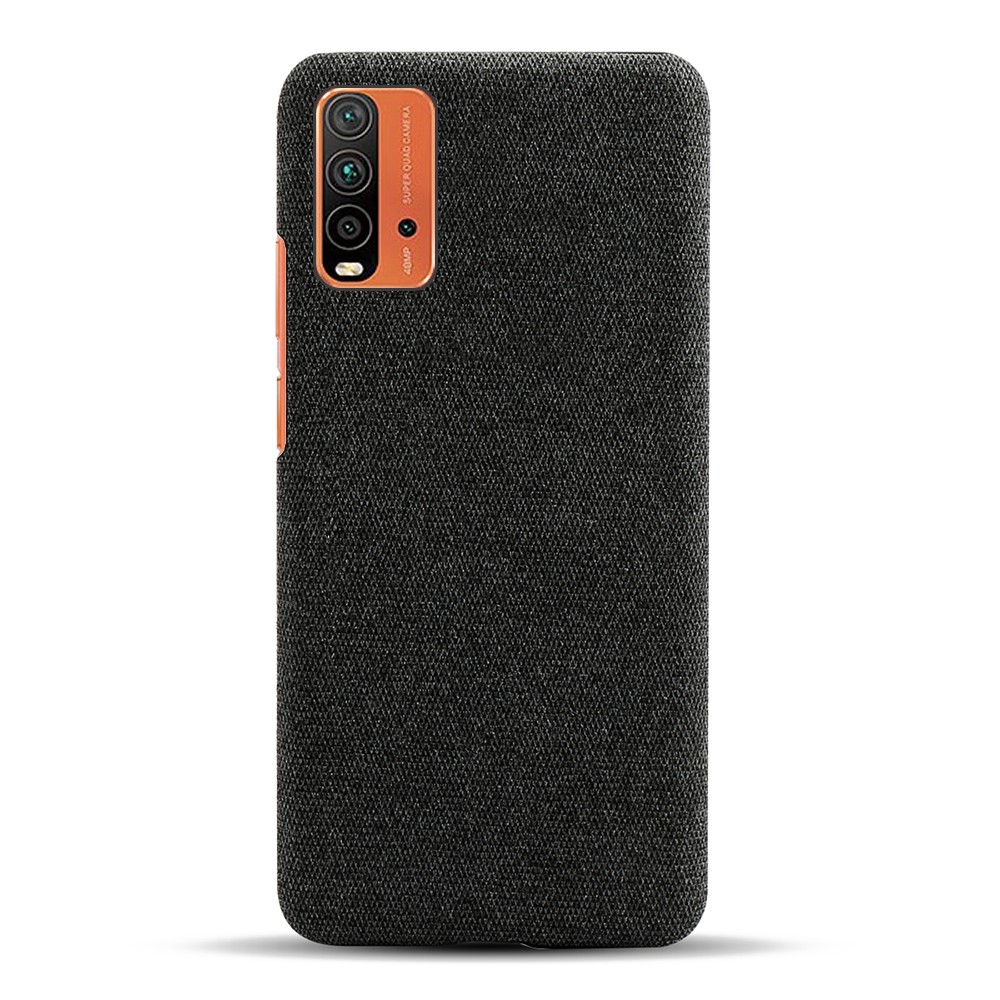 Plain Cloth Texture Plastic Hard Cover Case for Xiaomi Poco M3/Redmi 9T 4G (International Version)/Redmi Note 9 Power - Black-3