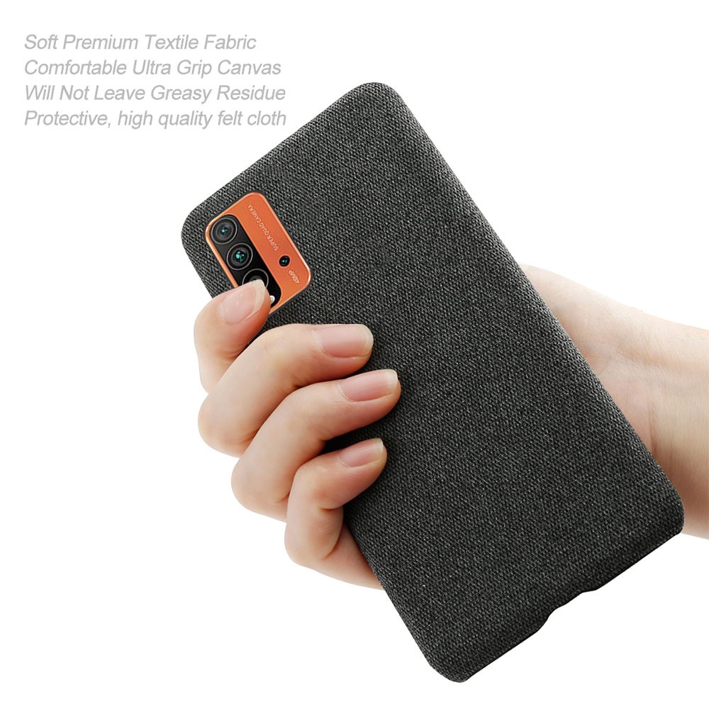 Plain Cloth Texture Plastic Hard Cover Case for Xiaomi Poco M3/Redmi 9T 4G (International Version)/Redmi Note 9 Power - Black-6