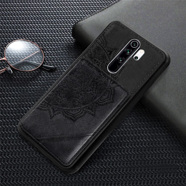 Mandala Flower Pattern PU Leather+TPU Kickstand Wallet Phone Case for Xiaomi Redmi Note 8 Pro - Black-11