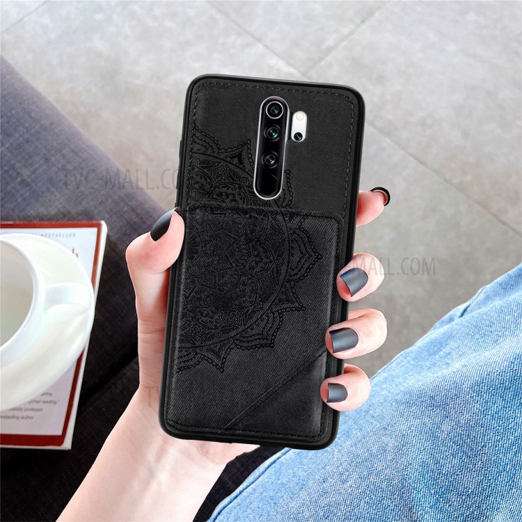 Mandala Flower Pattern PU Leather+TPU Kickstand Wallet Phone Case for Xiaomi Redmi Note 8 Pro - Black-12