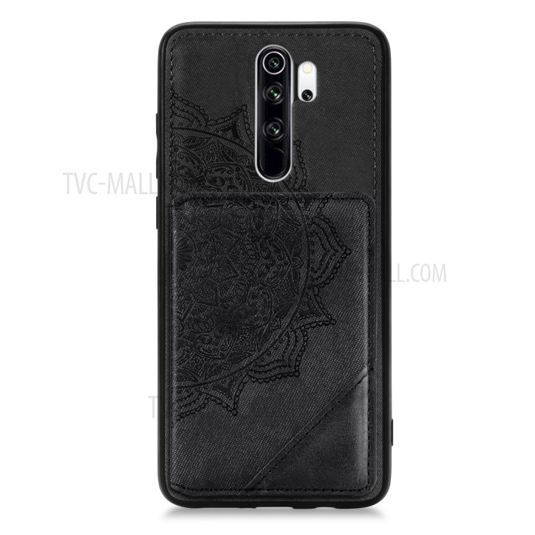 Mandala Flower Pattern PU Leather+TPU Kickstand Wallet Phone Case for Xiaomi Redmi Note 8 Pro - Black-2