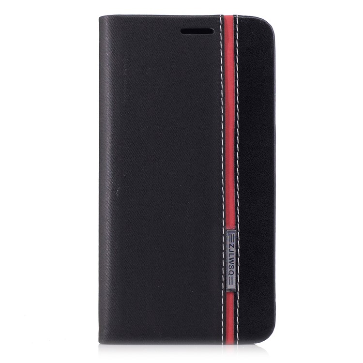Contrast Color Leather Stand Card Holder Case Cover for Xiaomi Redmi Note 4X - Black-1