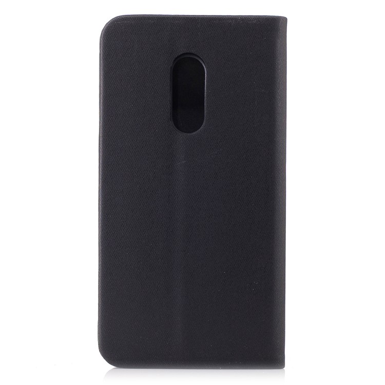 Contrast Color Leather Stand Card Holder Case Cover for Xiaomi Redmi Note 4X - Black-2