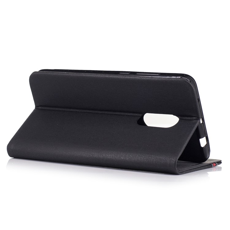 Contrast Color Leather Stand Card Holder Case Cover for Xiaomi Redmi Note 4X - Black-3