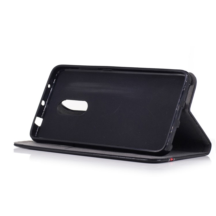 Contrast Color Leather Stand Card Holder Case Cover for Xiaomi Redmi Note 4X - Black-4