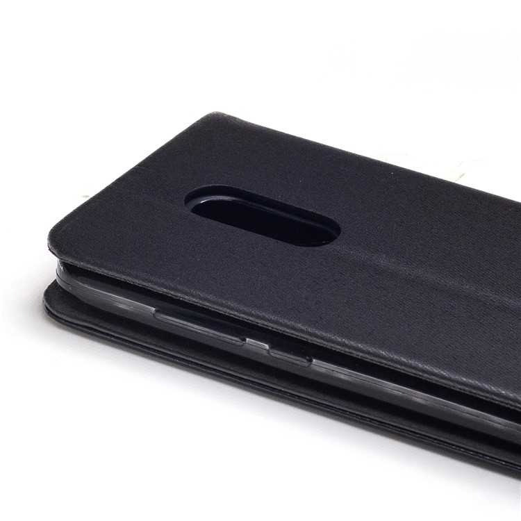 Contrast Color Leather Stand Card Holder Case Cover for Xiaomi Redmi Note 4X - Black-6