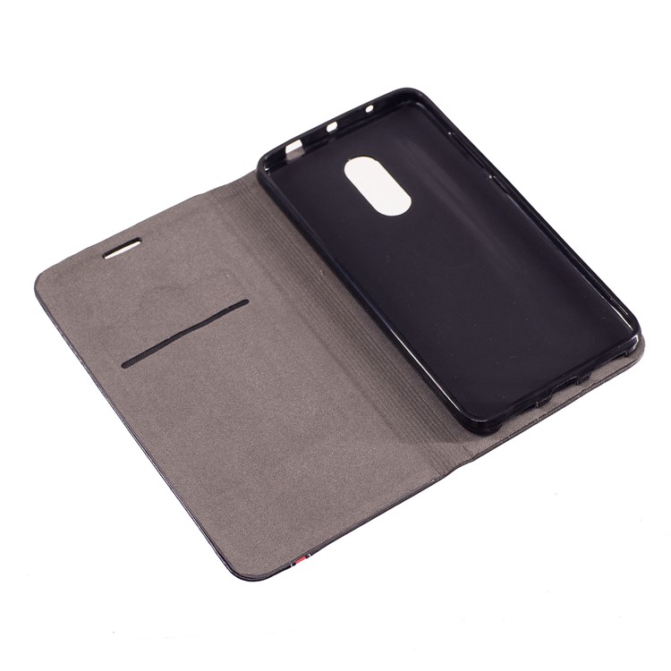 Contrast Color Leather Stand Card Holder Case Cover for Xiaomi Redmi Note 4X - Black-7