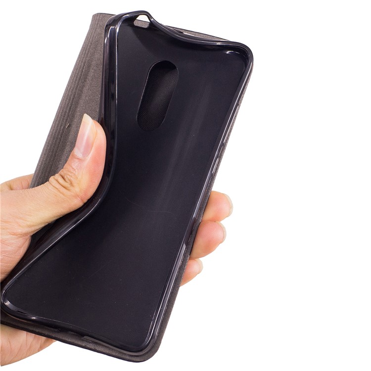 Contrast Color Leather Stand Card Holder Case Cover for Xiaomi Redmi Note 4X - Black-8