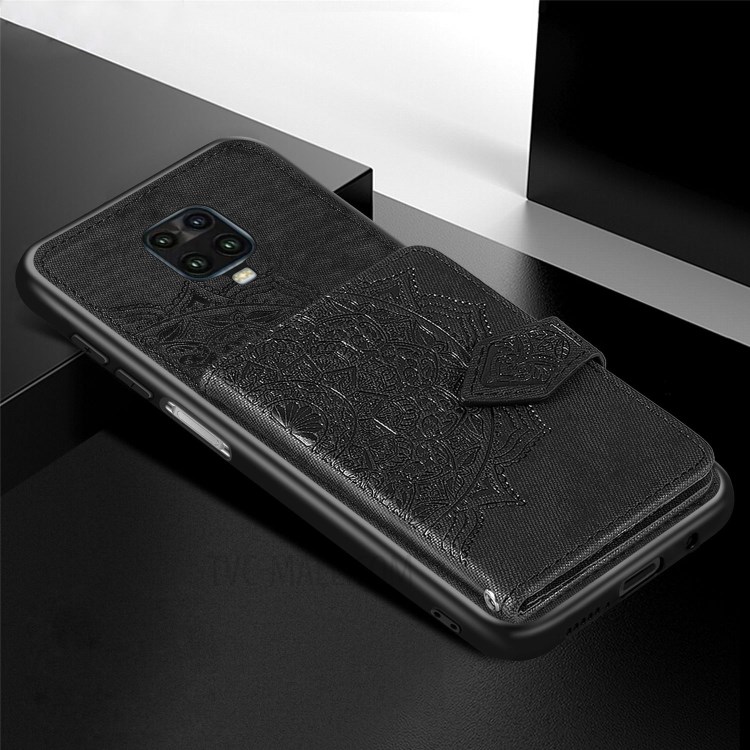 Mandala Flower Pattern Imprinting PU Leather Coated TPU Phone Wallet Case with Kickstand for Xiaomi Redmi Note 9S / Redmi Note 9 Pro Max / Redmi Note 9 Pro - Black-5