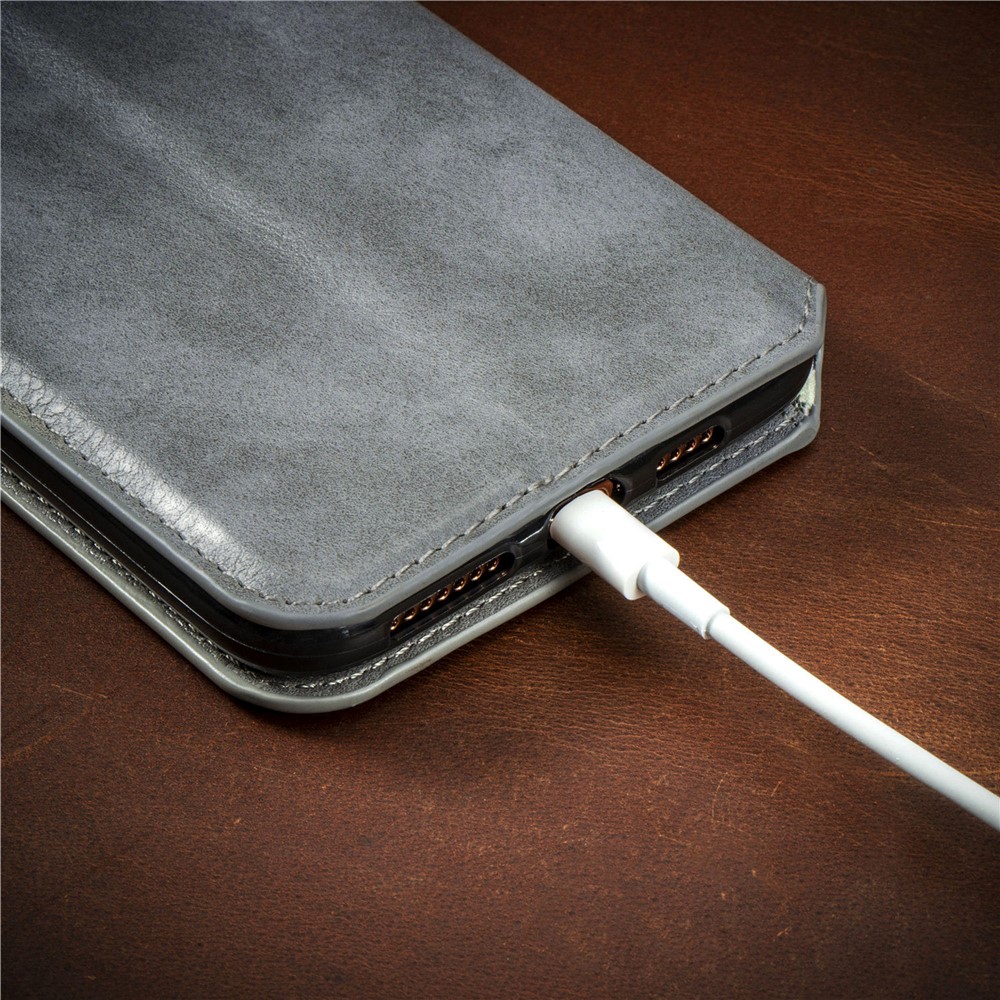 Fashionable Auto-absorbed Rhombus Texture PU Leather Wallet Cover for Xiaomi Redmi Note 9 (MTK Helio G85)/10X 4G - Grey-18