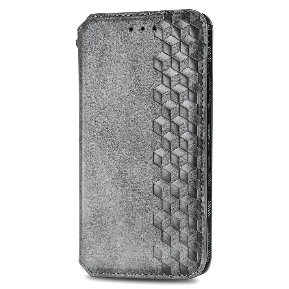 Fashionable Auto-absorbed Rhombus Texture PU Leather Wallet Cover for Xiaomi Redmi Note 9 (MTK Helio G85)/10X 4G - Grey-3