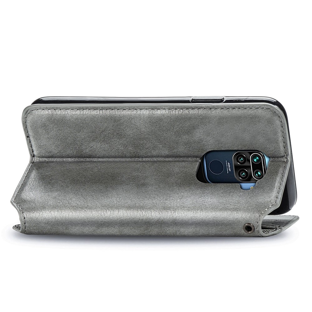 Fashionable Auto-absorbed Rhombus Texture PU Leather Wallet Cover for Xiaomi Redmi Note 9 (MTK Helio G85)/10X 4G - Grey-6