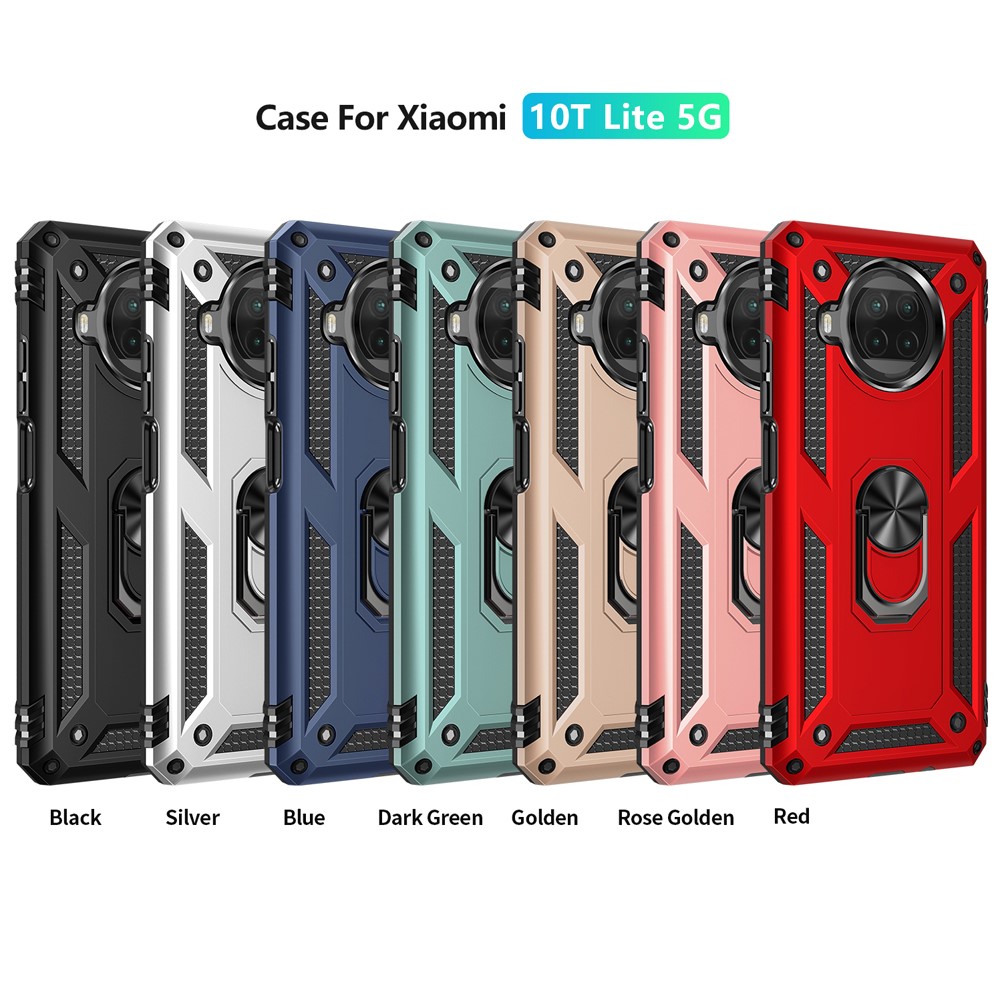 Anti-drop PC + TPU Hybrid Phone Shell with Ring Kickstand for Xiaomi Mi 10T Lite 5G/Redmi Note 9 Pro 5G/Mi 10i 5G - Black-8