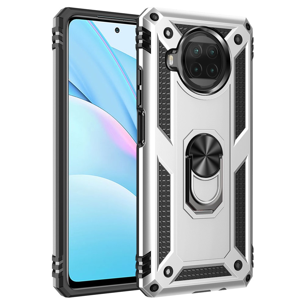 Anti-drop PC + TPU Hybrid Phone Shell with Ring Kickstand for Xiaomi Mi 10T Lite 5G/Redmi Note 9 Pro 5G/Mi 10i 5G - Silver-2