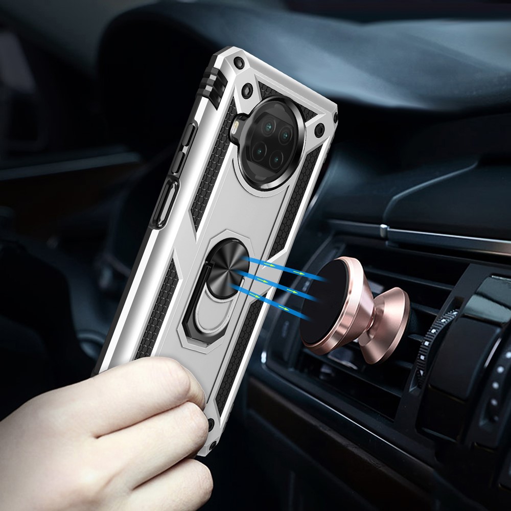 Anti-drop PC + TPU Hybrid Phone Shell with Ring Kickstand for Xiaomi Mi 10T Lite 5G/Redmi Note 9 Pro 5G/Mi 10i 5G - Silver-5