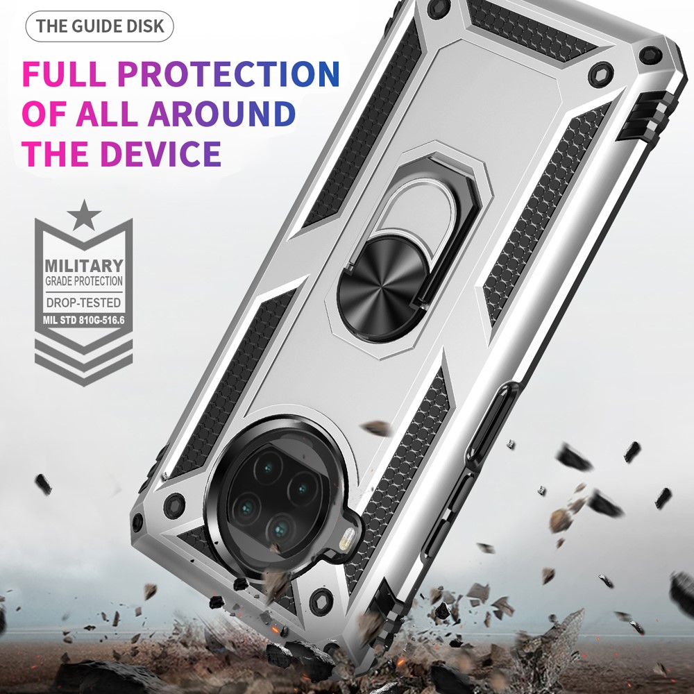 Anti-drop PC + TPU Hybrid Phone Shell with Ring Kickstand for Xiaomi Mi 10T Lite 5G/Redmi Note 9 Pro 5G/Mi 10i 5G - Silver-6