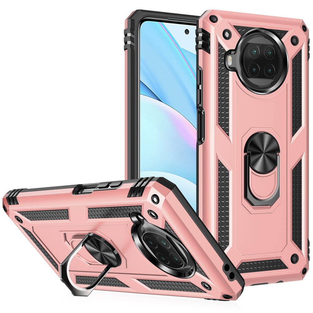 Anti-drop PC + TPU Hybrid Phone Shell with Ring Kickstand for Xiaomi Mi 10T Lite 5G/Redmi Note 9 Pro 5G/Mi 10i 5G - Rose Gold-1