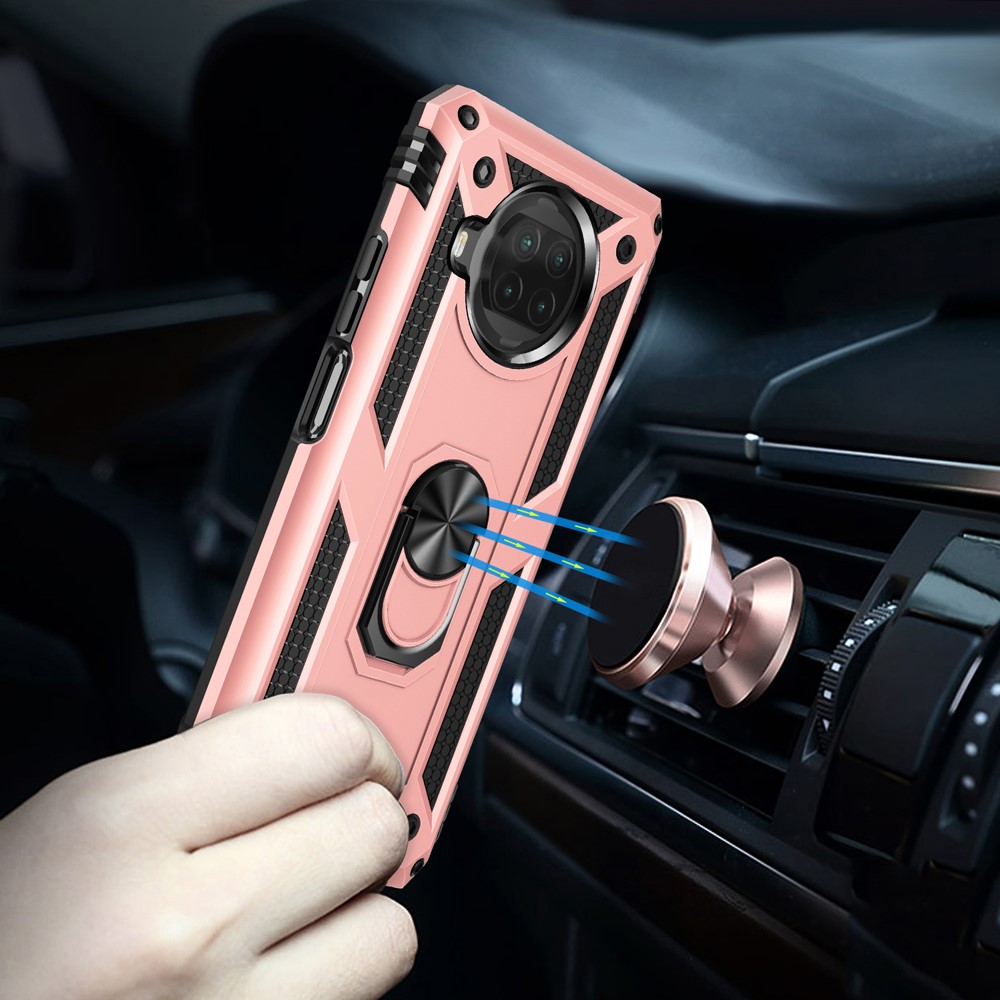 Anti-drop-pc + TPU Hybrid-telefon Shell Mit Ringkickstand Für Xiaomi Mi 10T Lite 5G/Redmi Note 9 Pro 5g/mi 10i 5G - Roségold-5