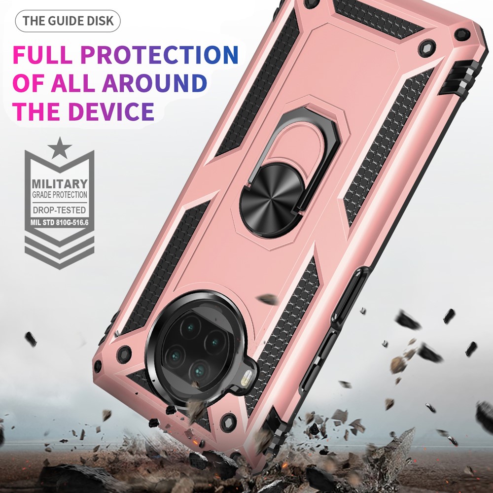 Anti-drop-pc + TPU Hybrid-telefon Shell Mit Ringkickstand Für Xiaomi Mi 10T Lite 5G/Redmi Note 9 Pro 5g/mi 10i 5G - Roségold-6