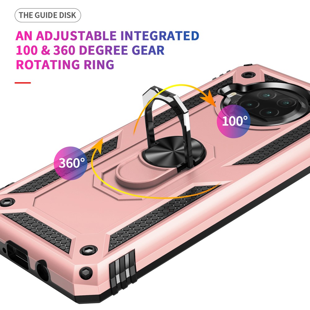 Anti-drop-pc + TPU Hybrid-telefon Shell Mit Ringkickstand Für Xiaomi Mi 10T Lite 5G/Redmi Note 9 Pro 5g/mi 10i 5G - Roségold-7