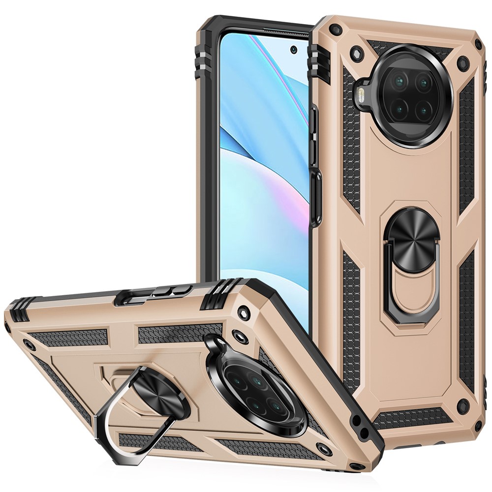 Anti-drop PC + TPU Hybrid Phone Shell with Ring Kickstand for Xiaomi Mi 10T Lite 5G/Redmi Note 9 Pro 5G/Mi 10i 5G - Gold-1