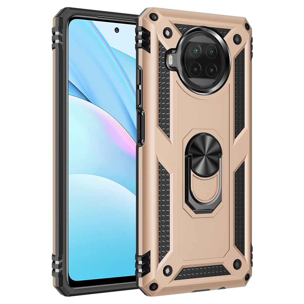 Anti-drop PC + TPU Hybrid Phone Shell with Ring Kickstand for Xiaomi Mi 10T Lite 5G/Redmi Note 9 Pro 5G/Mi 10i 5G - Gold-2
