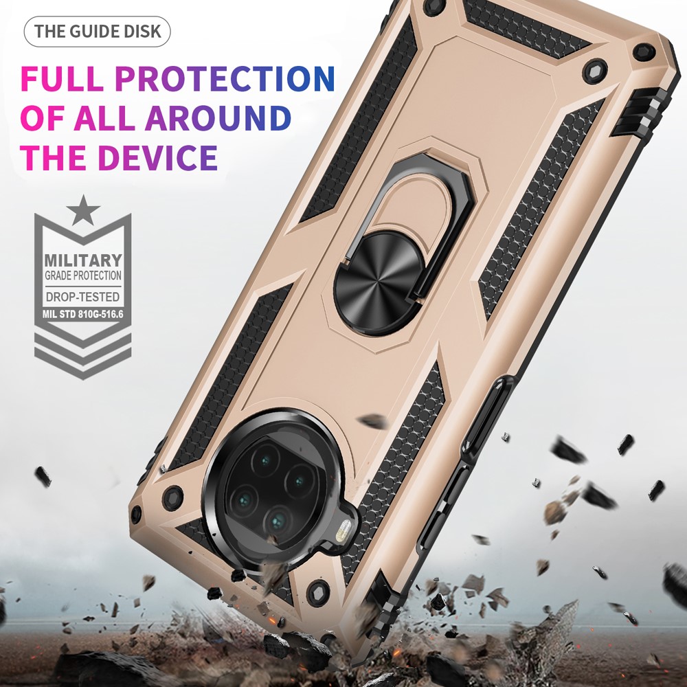 Anti-drop PC + TPU Hybrid Phone Shell with Ring Kickstand for Xiaomi Mi 10T Lite 5G/Redmi Note 9 Pro 5G/Mi 10i 5G - Gold-6