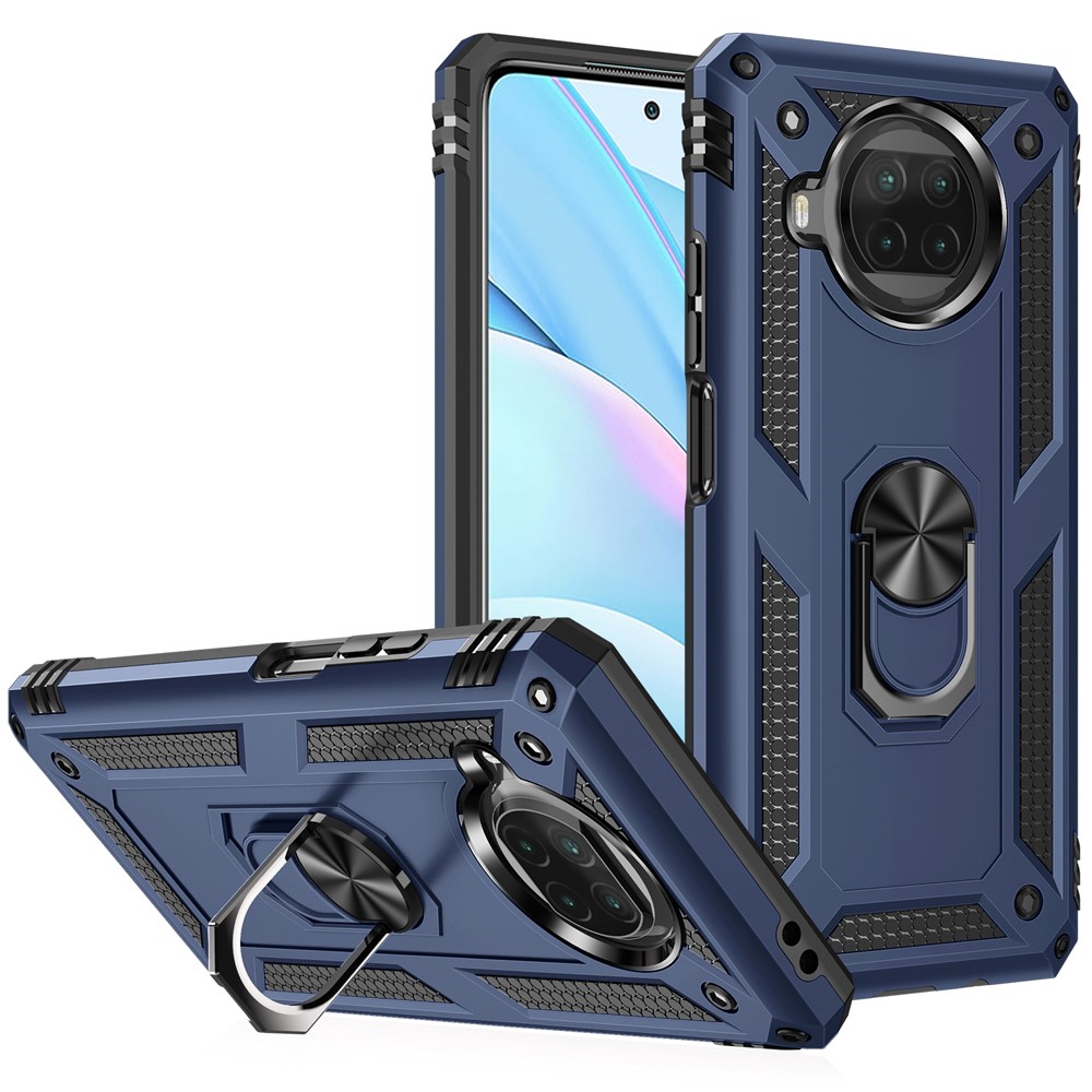 Anti-drop PC + TPU Hybrid Phone Shell with Ring Kickstand for Xiaomi Mi 10T Lite 5G/Redmi Note 9 Pro 5G/Mi 10i 5G - Blue-1