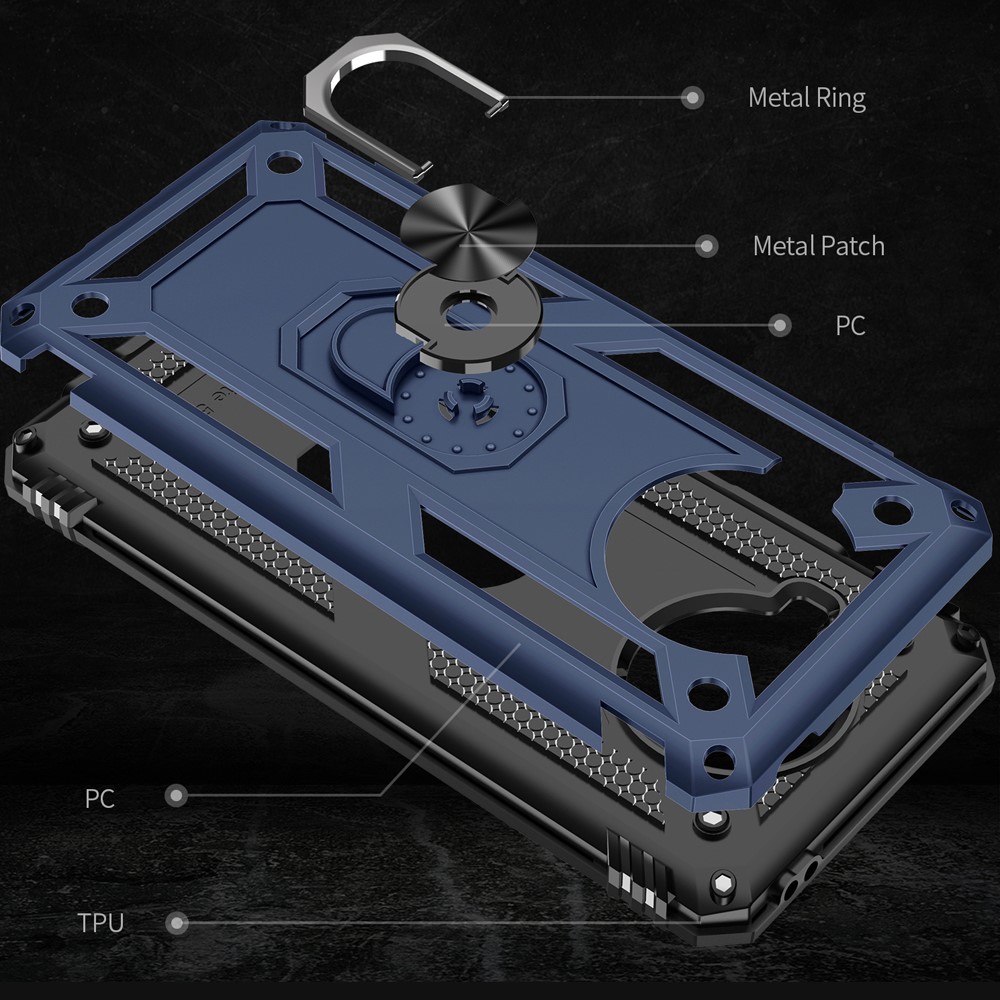 Anti-drop PC + TPU Hybrid Phone Shell with Ring Kickstand for Xiaomi Mi 10T Lite 5G/Redmi Note 9 Pro 5G/Mi 10i 5G - Blue-4