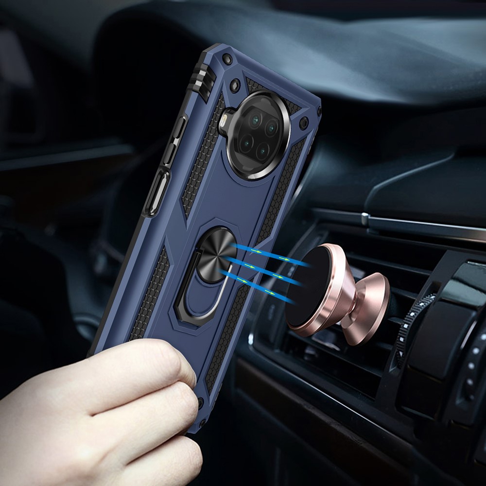 Anti-drop PC + TPU Hybrid Phone Shell with Ring Kickstand for Xiaomi Mi 10T Lite 5G/Redmi Note 9 Pro 5G/Mi 10i 5G - Blue-5