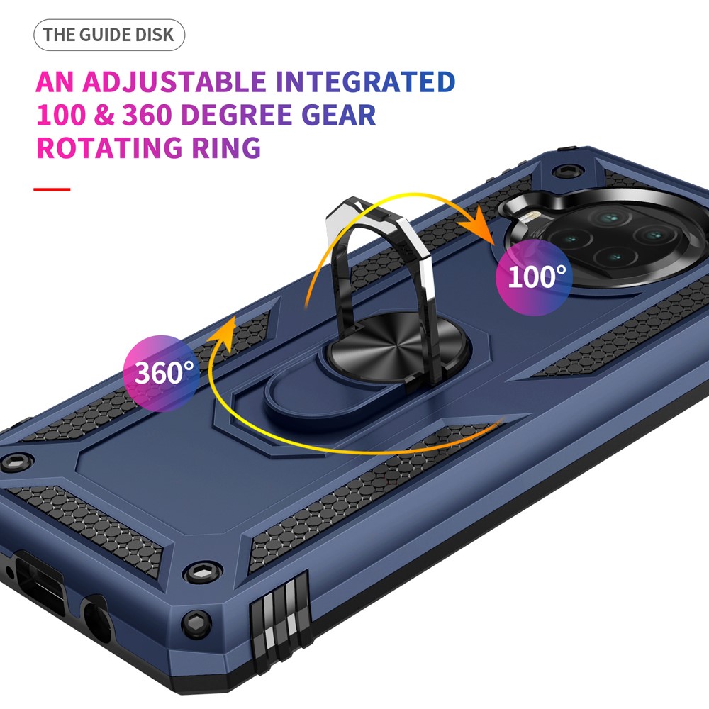 Anti-drop PC + TPU Hybrid Phone Shell with Ring Kickstand for Xiaomi Mi 10T Lite 5G/Redmi Note 9 Pro 5G/Mi 10i 5G - Blue-7