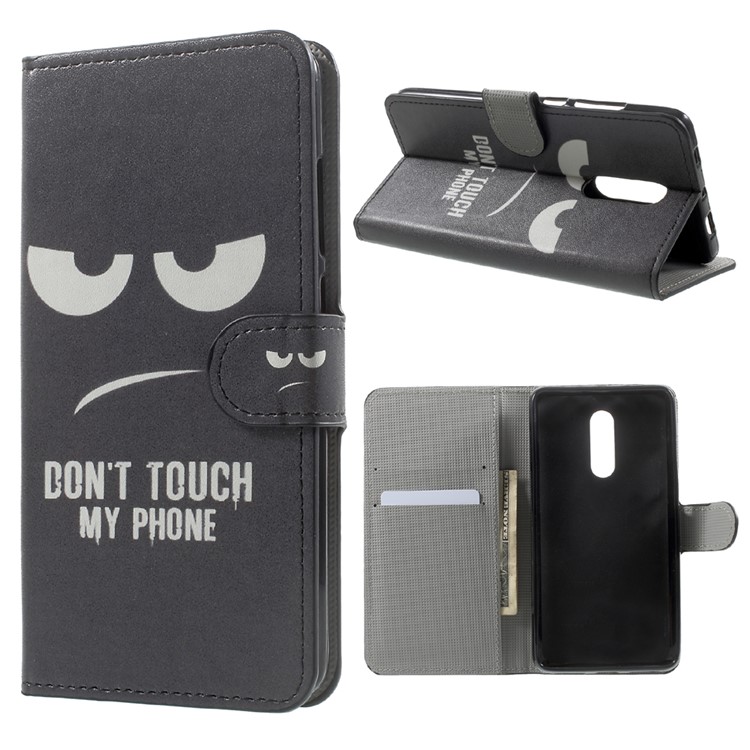 Patterned Wallet Leather Stand Protector Case for Xiaomi Redmi Note 4X - Do not Touch My Phone-1