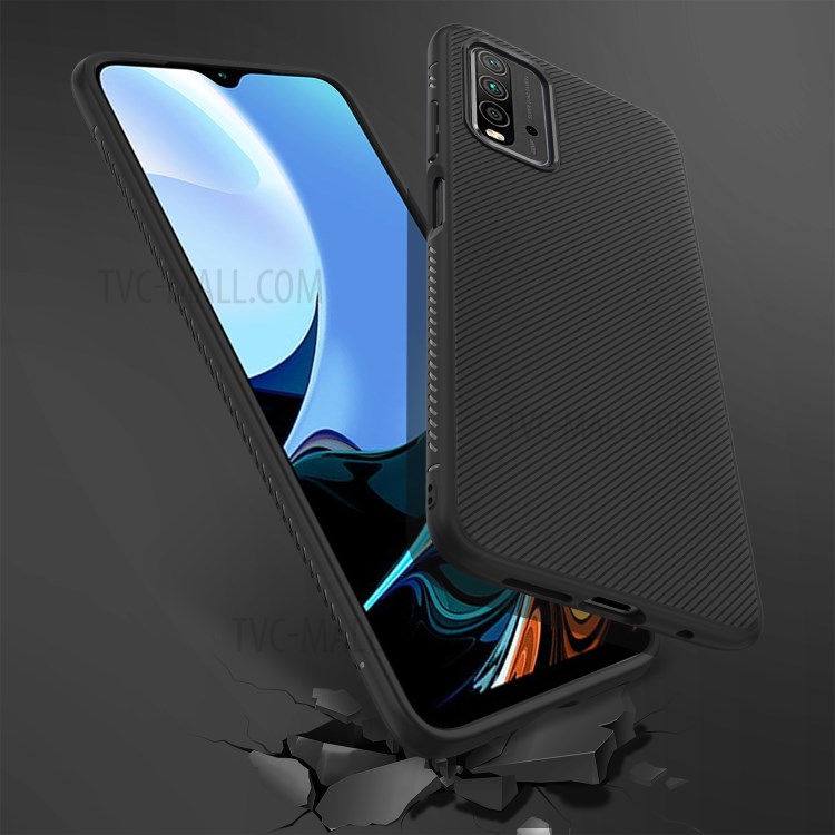 Jazz Series Super Slim Twill Texture Flexible Thicken TPU Case for Xiaomi Redmi 9T/9 Power/Note 9 4G (Qualcomm Snapdragon 662) - Black-6
